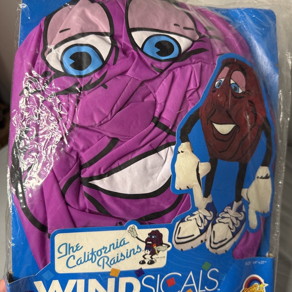Vintage 80's California Raisins Windsock Spectra Star Kites Windsicals Brand New - Picture 4 of 5